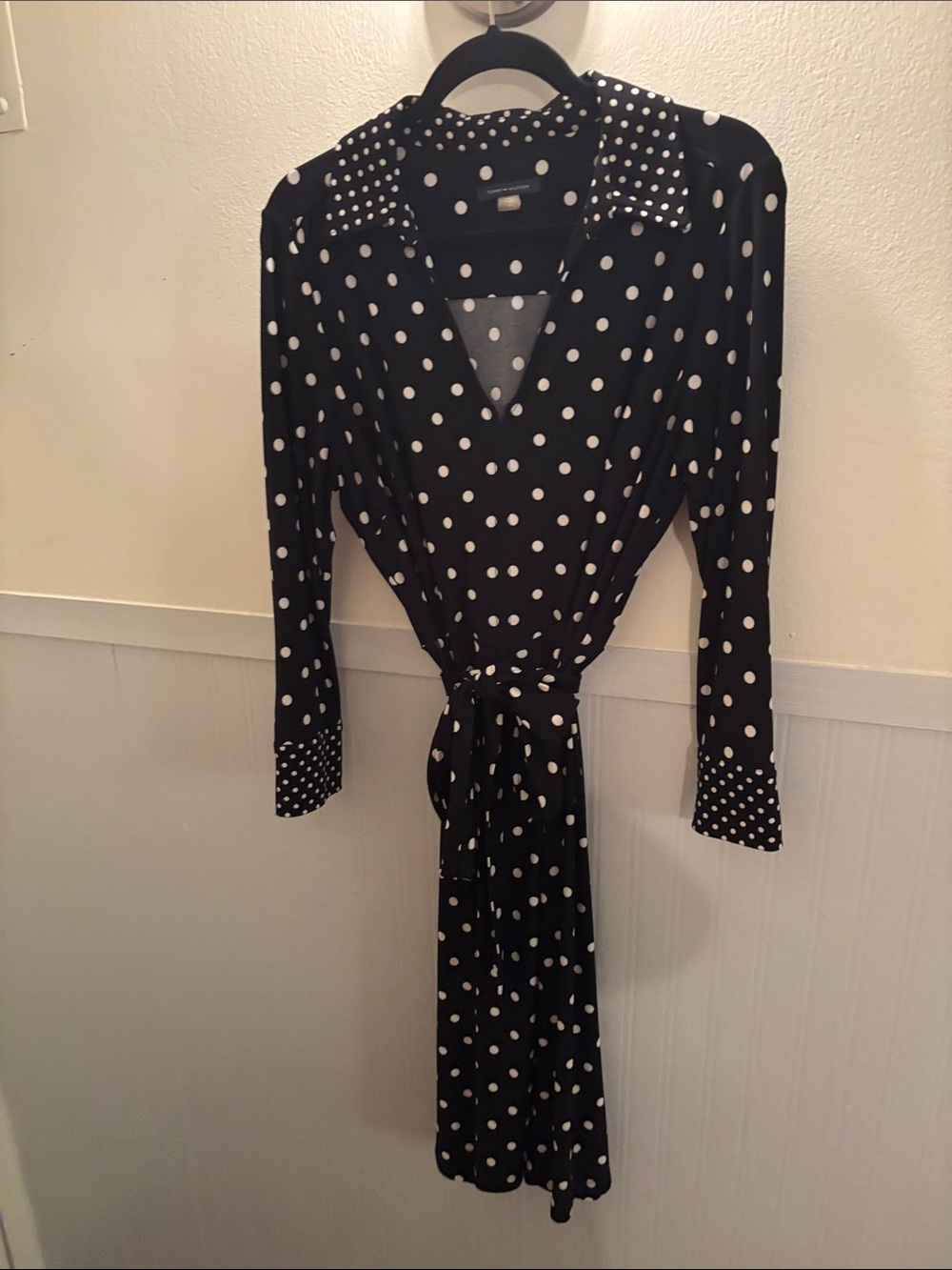 Black and White Polka Dot Wrap Dress